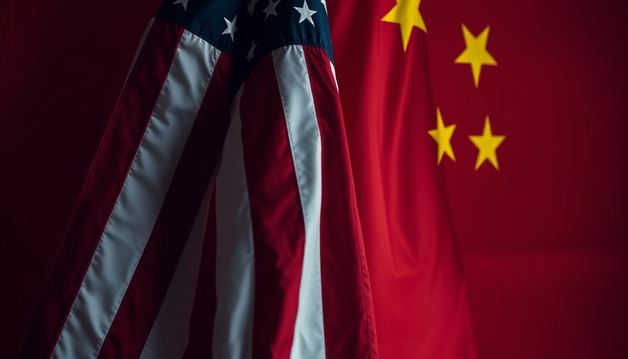 American and Chinese flags intertwined, representing reciprocal tariffs.