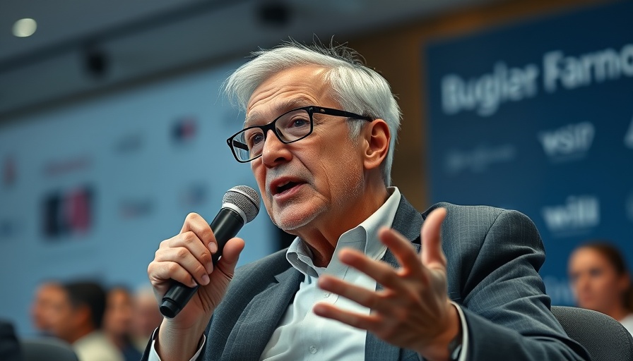 Elderly man discussing financial responsibility for retirement at event