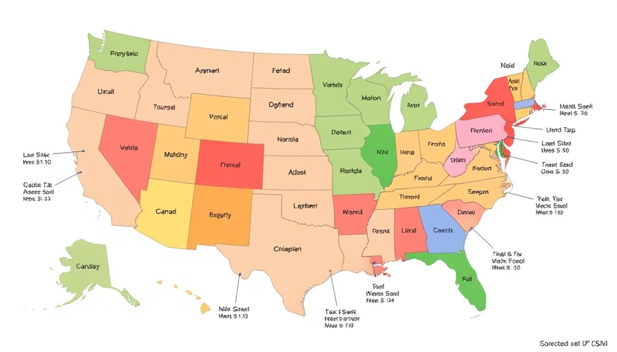 Color-coded U.S. map showing nonresident income tax filing thresholds.