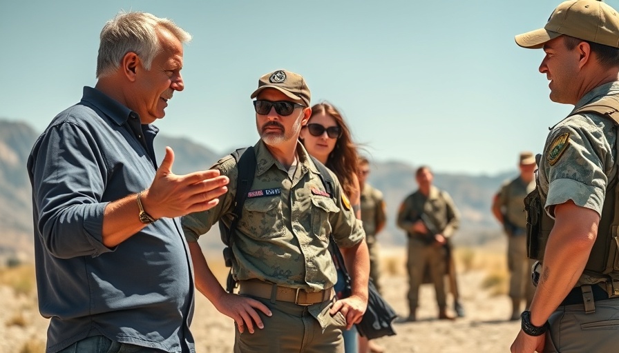 California official in heated discussion with opponent over tariffs, outdoors.