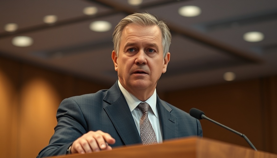 IRS leadership changes: man in suit speaking at a conference.