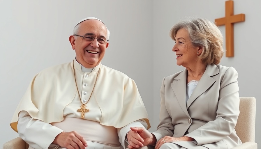 Elderly man and woman holding hands, serene interaction, bright setting.