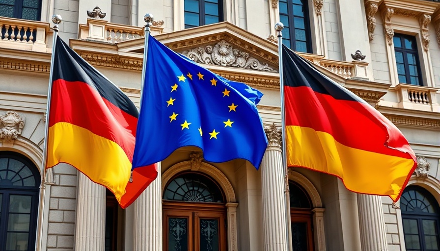 European and German flags highlighting fiscal consequences of increased German spending