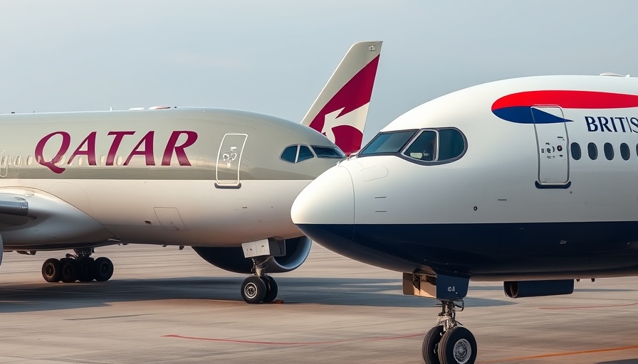 Qatar Airways and British Airways planes at airport tarmac, joint cargo venture.