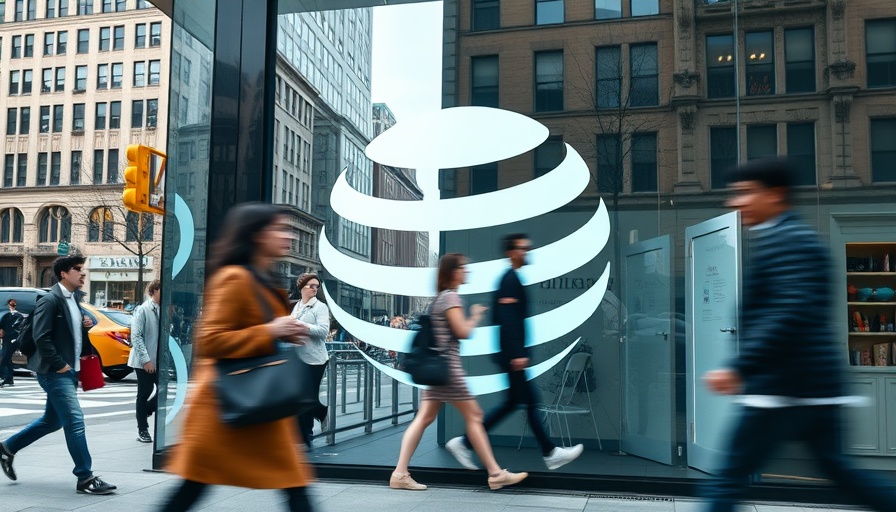 AT&T’s cybersecurity response highlighted with pedestrians in motion.