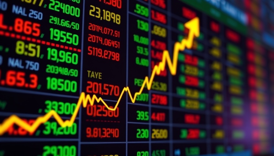 Graphical stock market surge with upward trend line, Humana stock surge.