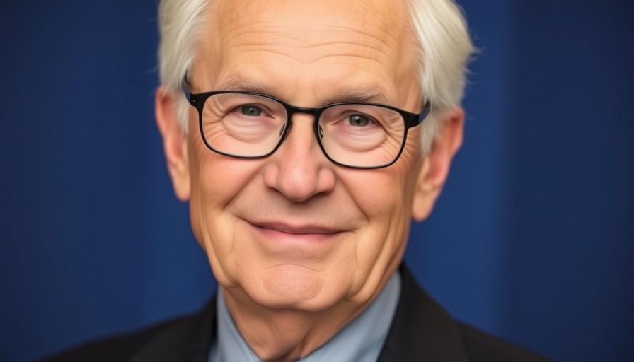 Portrait of older man smiling in suit, Warren Buffett stepping down Berkshire Hathaway.