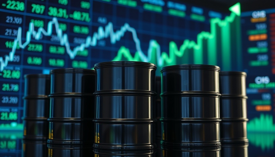Oil Prices Rise Due to U.S.-China Trade Talks, digital graph with oil barrels