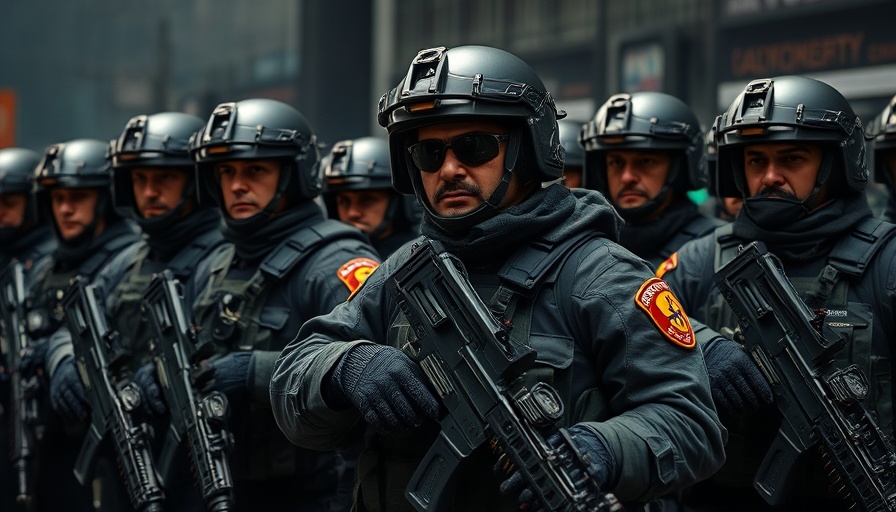 National Guard deployment in immigration protests, soldiers and officers alert.
