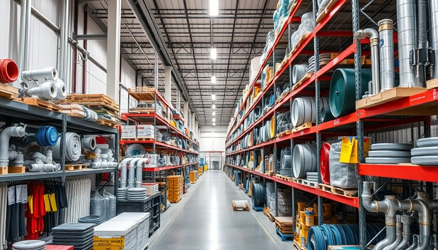 Industrial warehouse with plumbing supplies related to Ferguson Enterprises stock analysis.