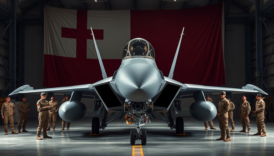 Imposing fighter jet and military personnel in Qatar.