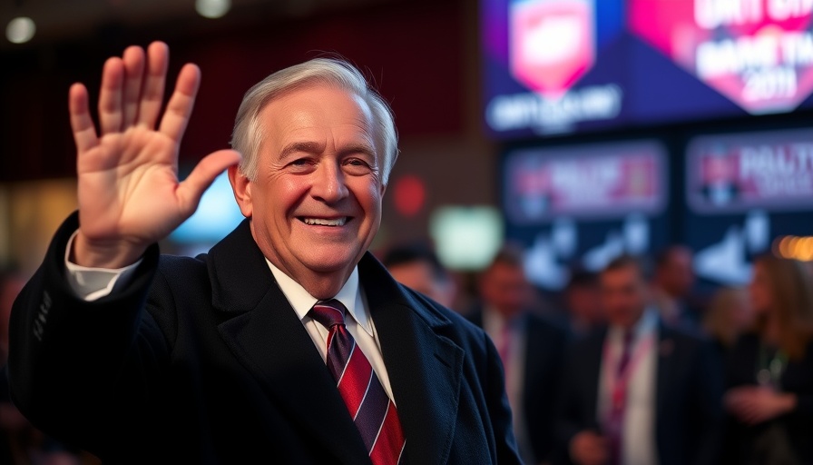 Gentleman waving in dark coat at event, related to Trump's $6000 tax deduction for seniors.