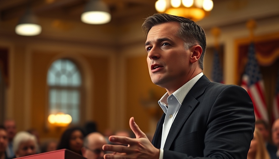 Confident man speaking at event, symbolizing Republican majority in the House