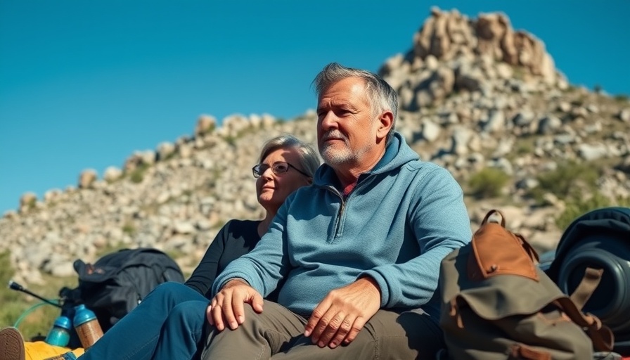 Middle-aged couple contemplating outdoors, reflecting The Salt Path controversy.