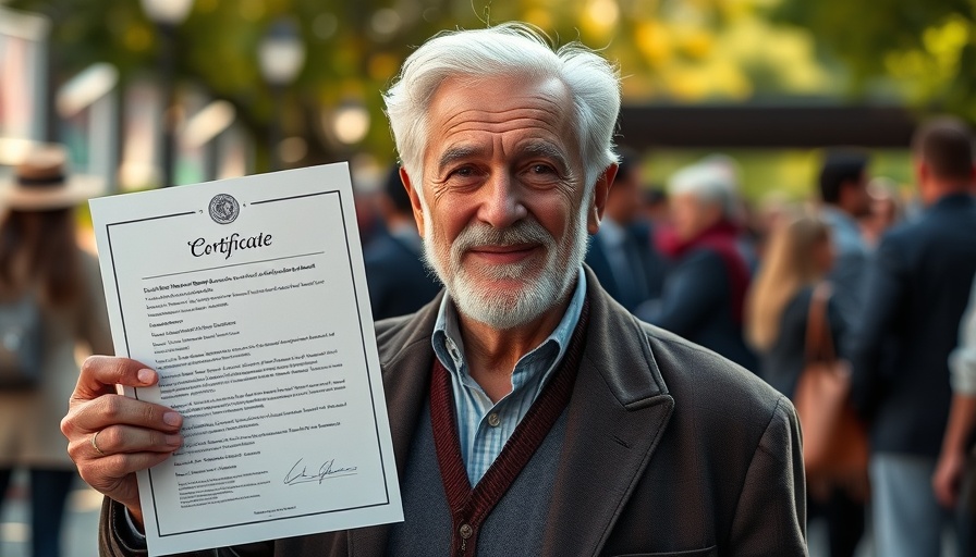 Man holding signed document related to tax implications.