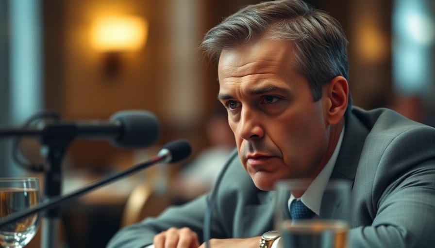 Focused middle-aged man at a conference table, intense expression.