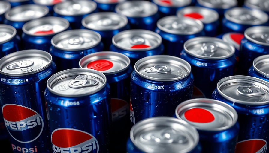 Pepsi cans display with condensation and dynamic lighting.
