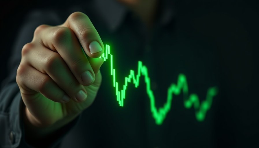 Kohl's stock surge depicted as glowing green graph held by person.