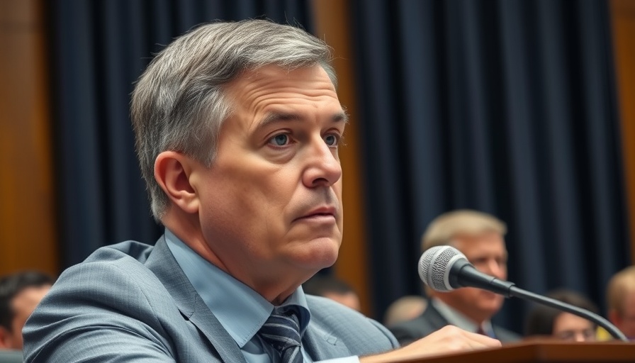 Political figure speaking at a government hearing about taxpayer impact of Trump demands.