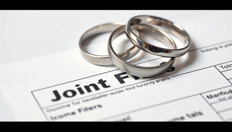 Wedding rings on a tax form, symbolizing Filing Jointly vs. Separately.