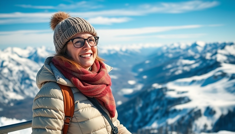 Woman enjoying solo babymoon experience at Jungfraujoch summit.