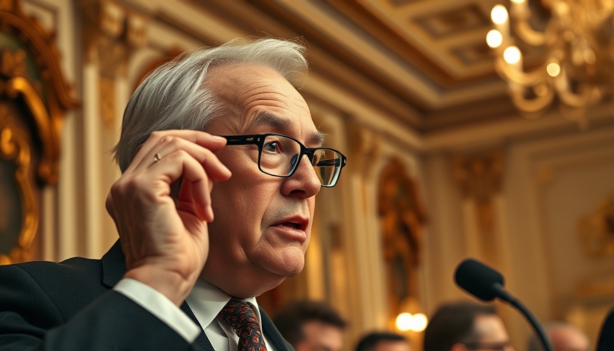 Man adjusting glasses while speaking about Trump tariffs refunds.