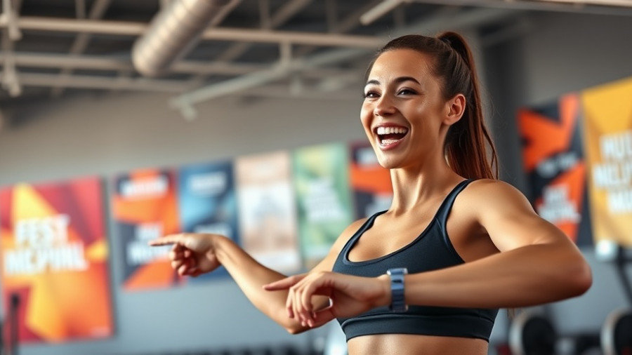 5 minute workout for women: energetic woman in gym setting.