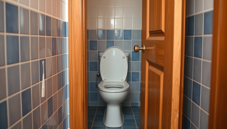 Open bathroom door showing toilet, urination frequency concept