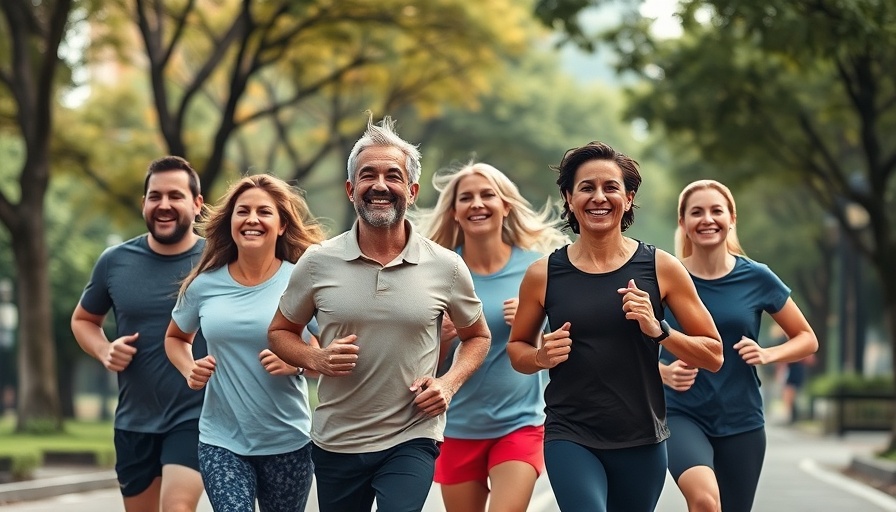 Weekend warrior exercise benefits: group enjoying a jog in the park.