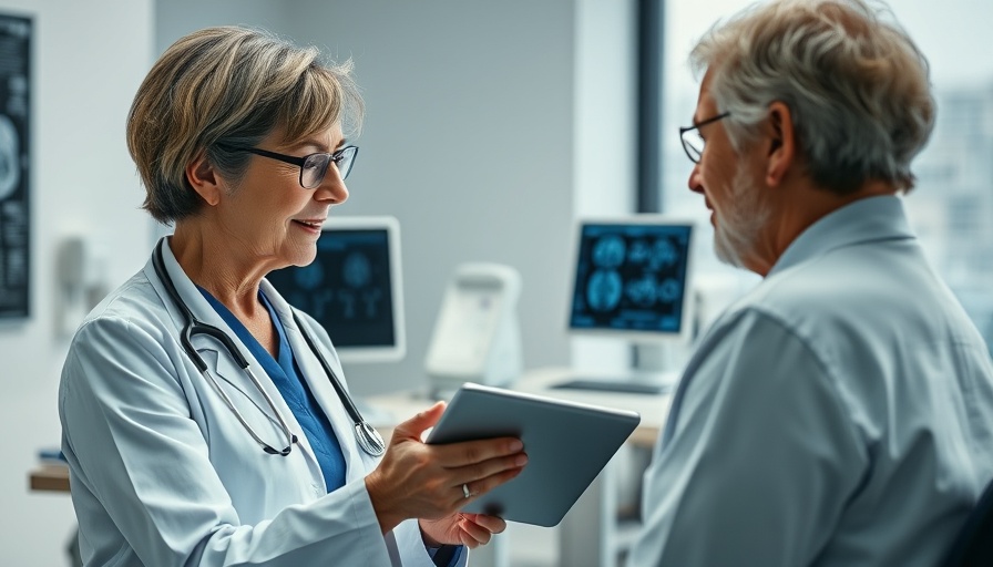 Doctor reviews brain scans with patient, Why Do Women Live Longer Than Men.