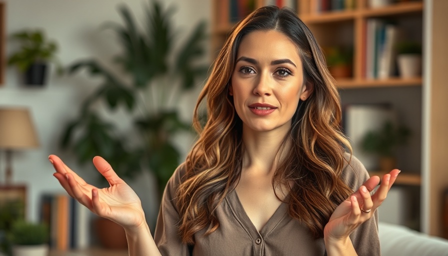 Confident woman discussing reasons your diet is failing in a home setting.