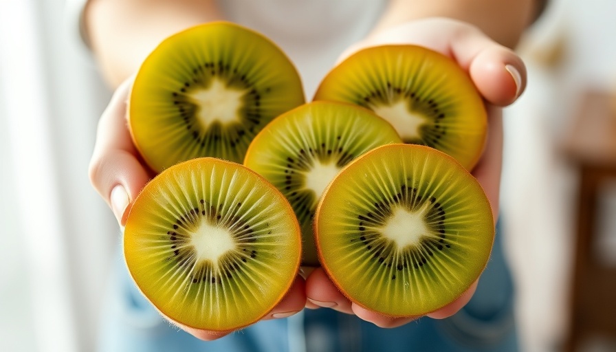 Hands holding fresh sliced kiwi for better sleep tips.