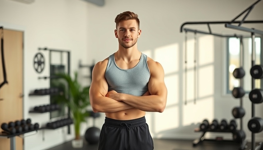 Young man in home gym, reset your fitness goals.