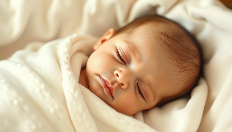 Peaceful sleeping baby wrapped in soft blanket.