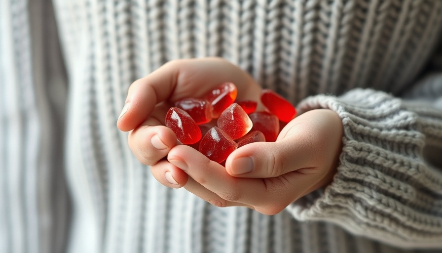 Hands holding red gummies, highlighting keto gummies for weight loss.