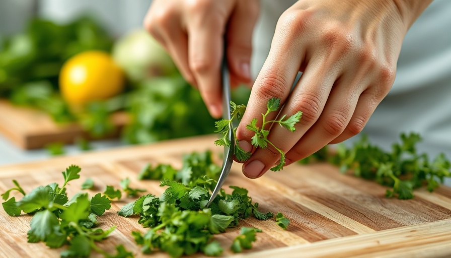 Cutting fresh greens to boost glutathione levels for healthy living.