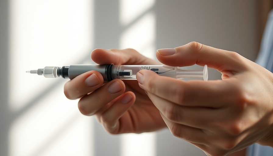 Hands holding an injection pen, related to ban on compounded weight loss drugs.