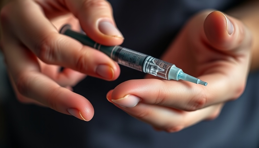 Hands holding injection pen reflecting compounded weight loss drugs ban.