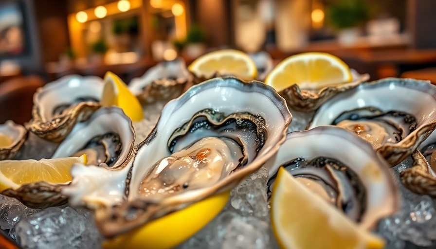 Fresh oysters and lemon for hair growth in restaurant setting.