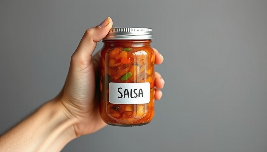 Close-up of fermented salsa jar showing fermenting salsa benefits.