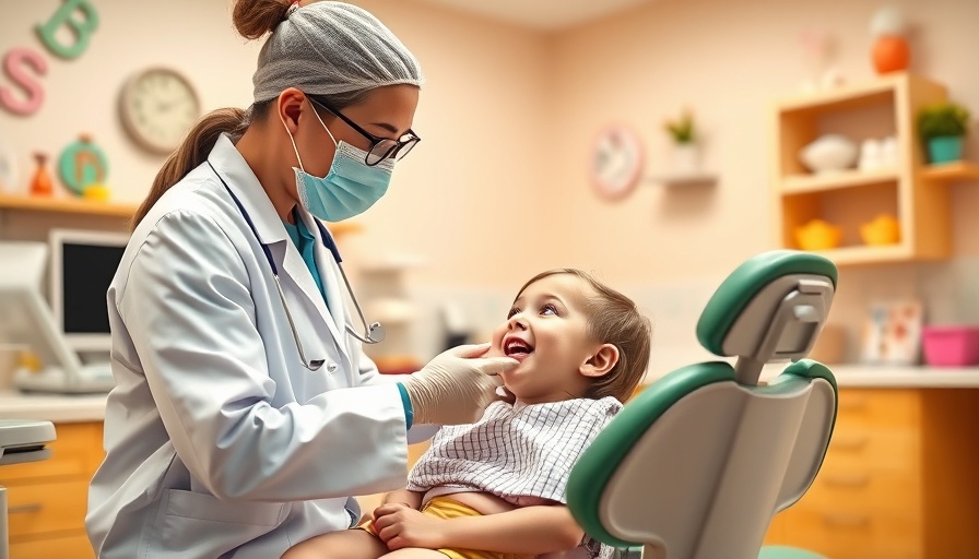 Pediatric dentist near me providing a child dental checkup.