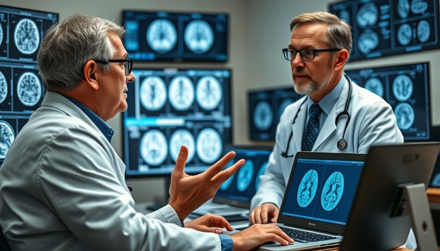 Doctor explaining brain scans to reduce risk of dementia.