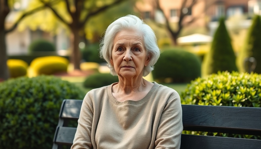 Older woman reflecting in green garden during sunny day; gut health during menopause.