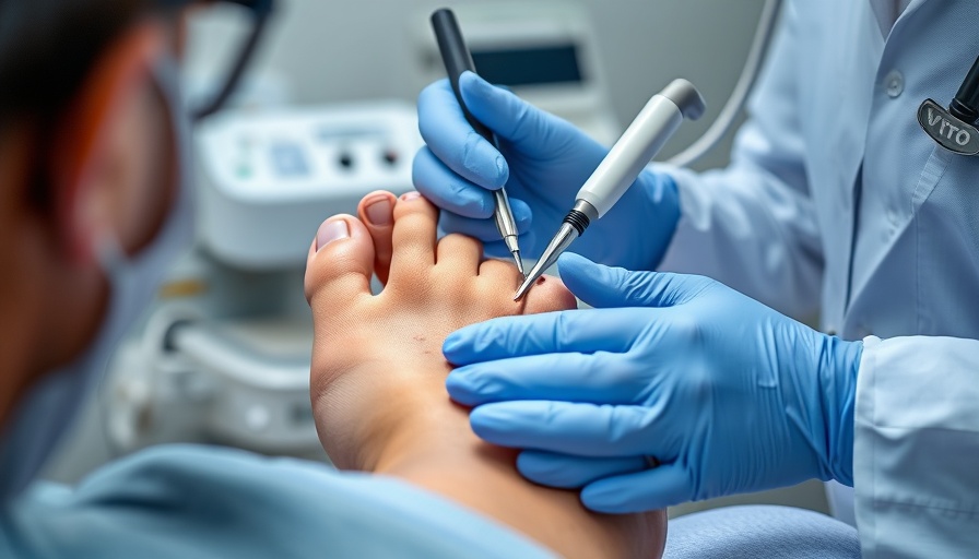 Plantar warts treatment in a clinical setting with healthcare professional.