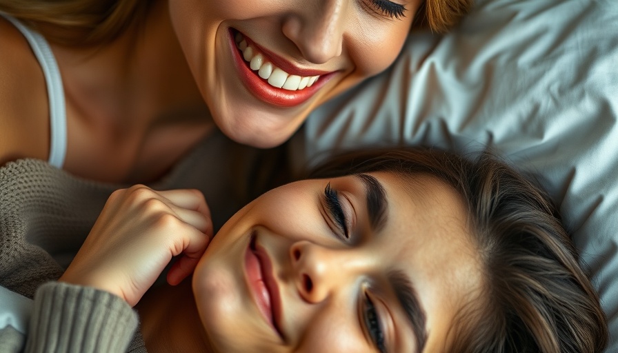 Woman smiling and another asleep with bruxism teeth grinding.