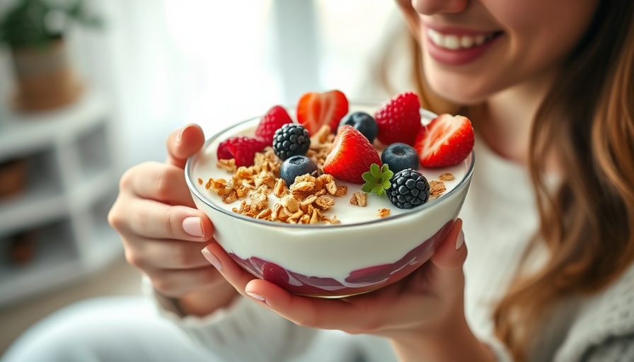 Nutritious yogurt and granola bowl for bone health