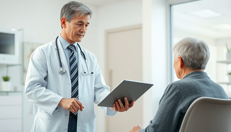 Doctor consulting patient about prostate cancer screenings