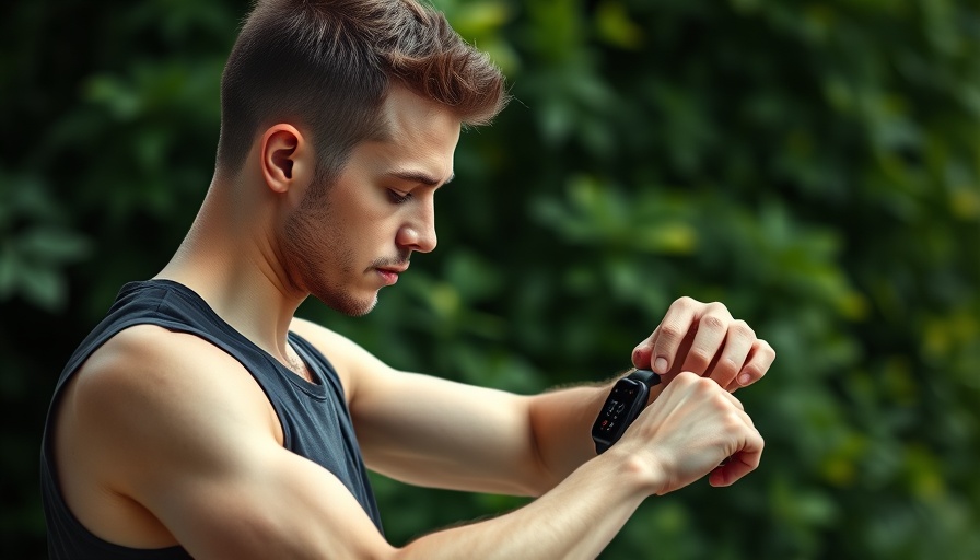 Smartwatch assisting diabetes control, outdoor setting.
