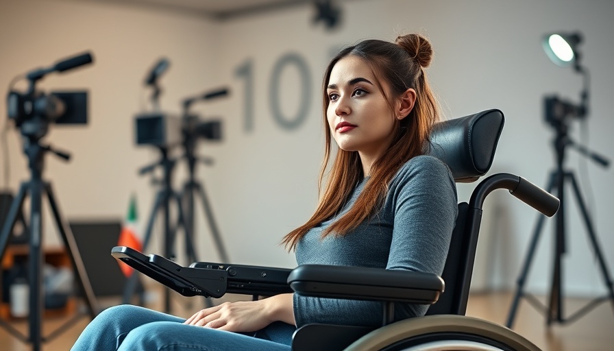 Diving injuries prevention: thoughtful young woman in wheelchair on set.