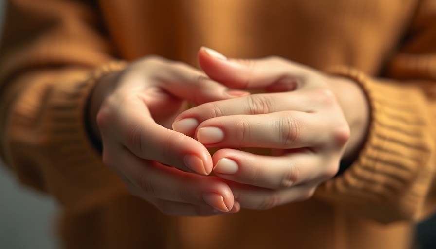 Close-up hands with healthy nails emphasizing care.